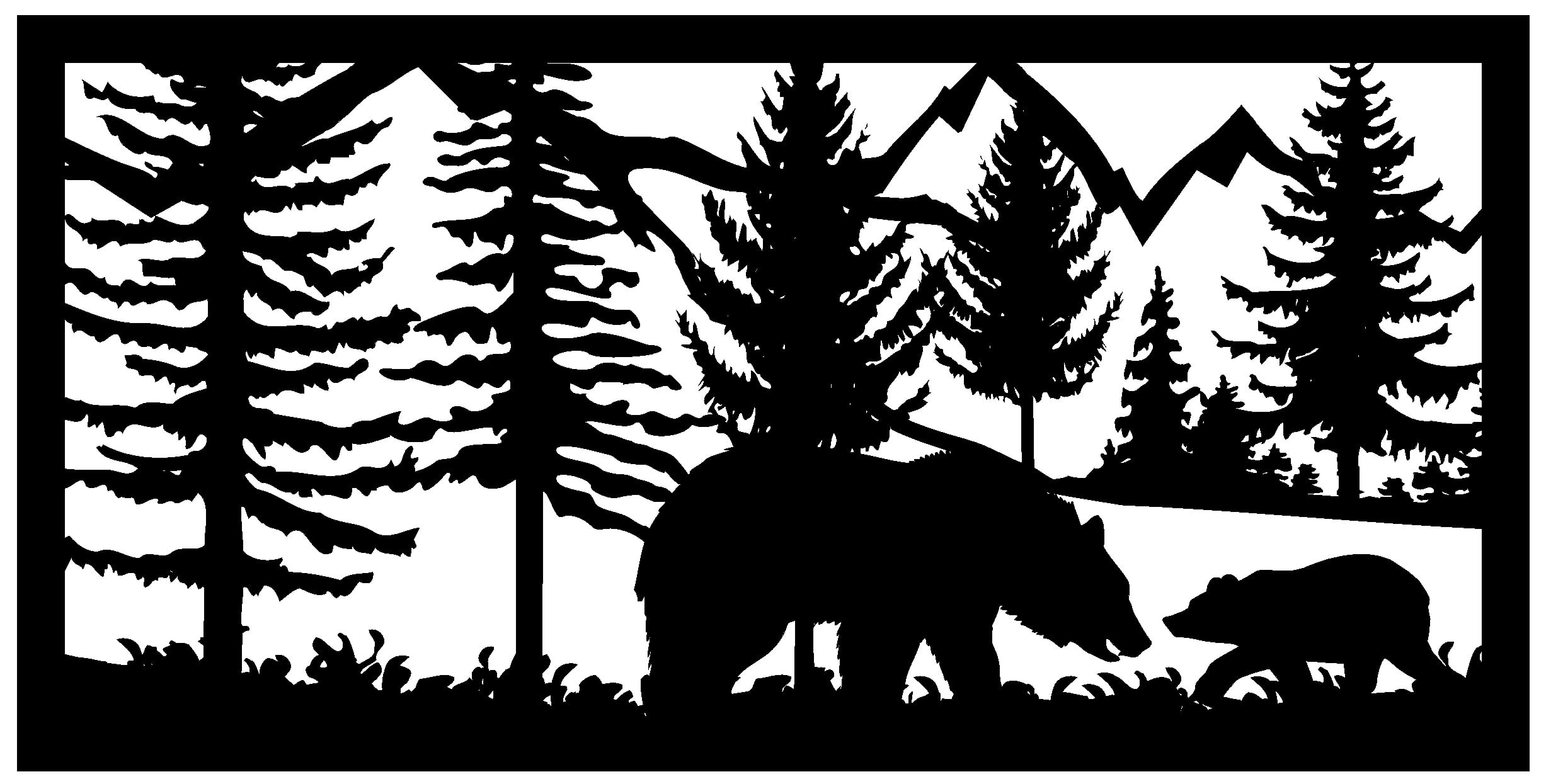 Bear Cub Mountains - Metal Railing Panel Insert