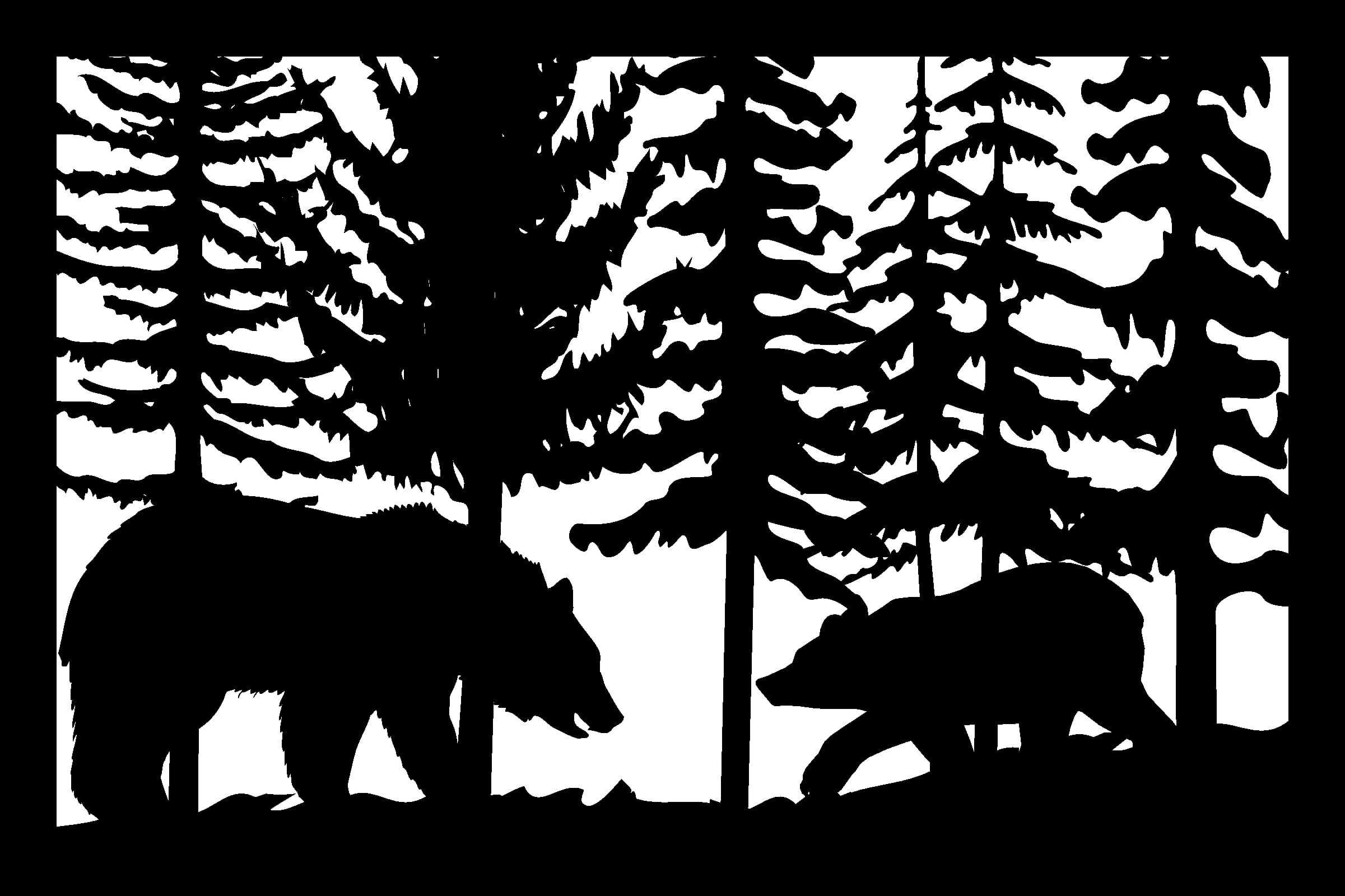 Bear Cub Trees - Metal Railing Panel Insert