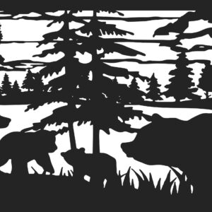 Bears Quail Lake Cattails - Metal Railing Panel Insert
