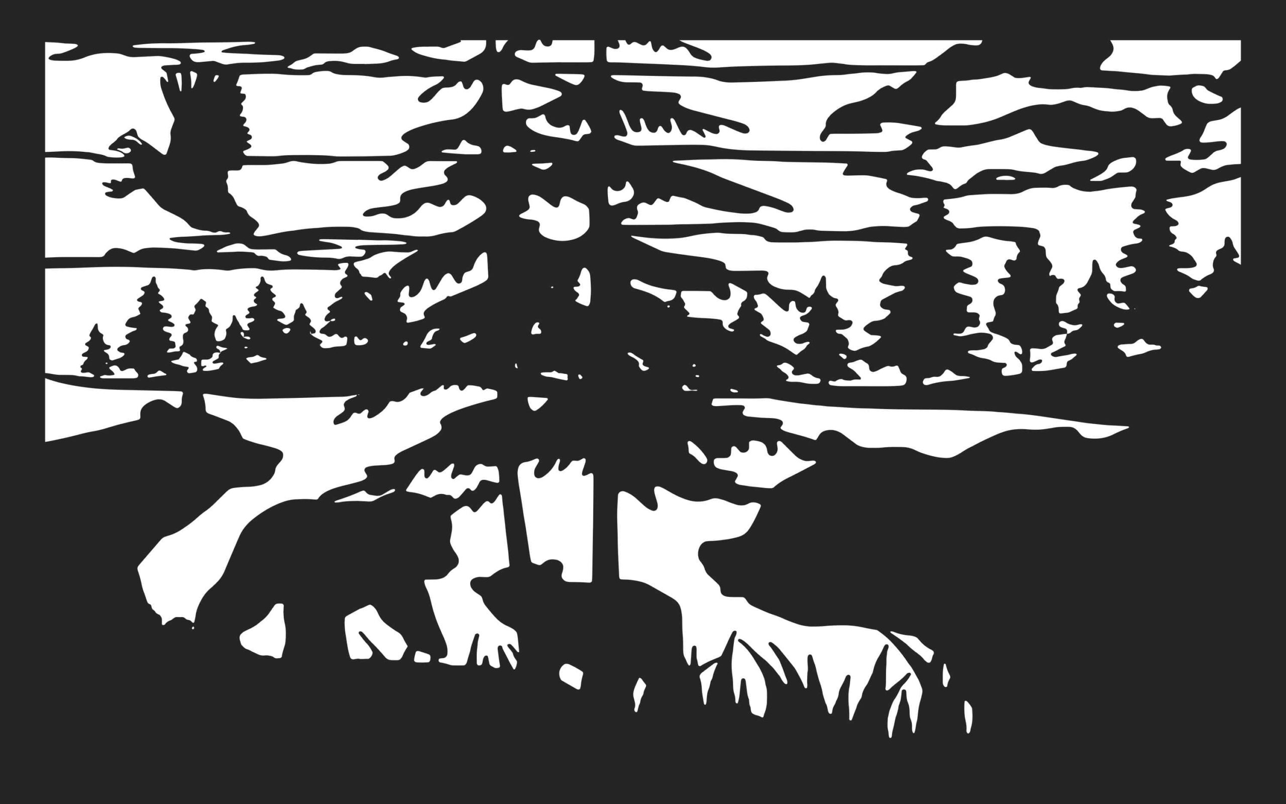 Bears Quail Lake Cattails - Metal Railing Panel Insert