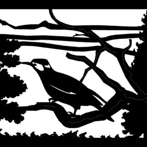 Bird Tree Mountains - Metal Railing Panel Insert