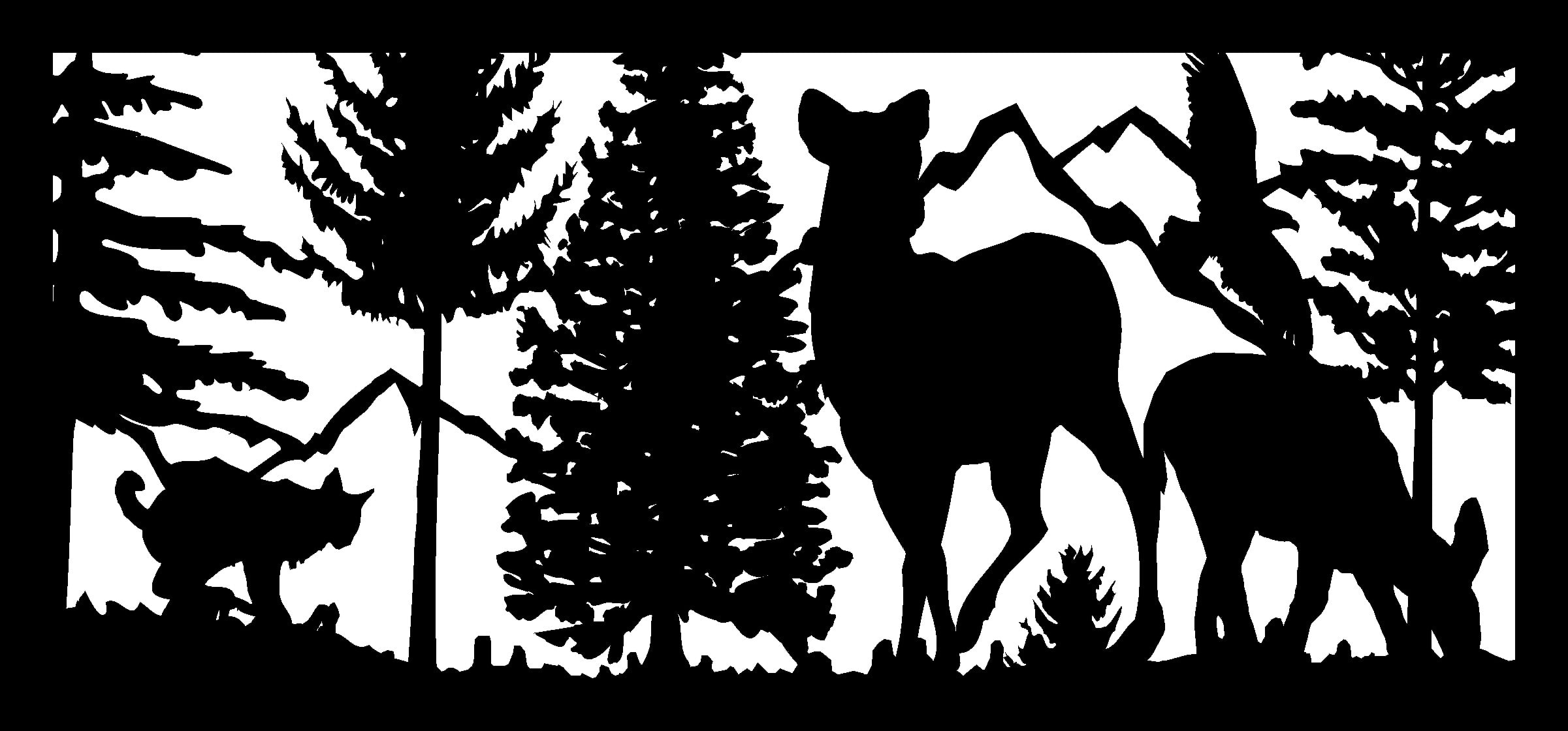 Bobcat Two Doe Eagle Mountains - Metal Railing Panel Insert