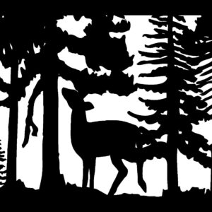 Buck Doe Three Turkeys Mountains - Metal Railing Panel Insert