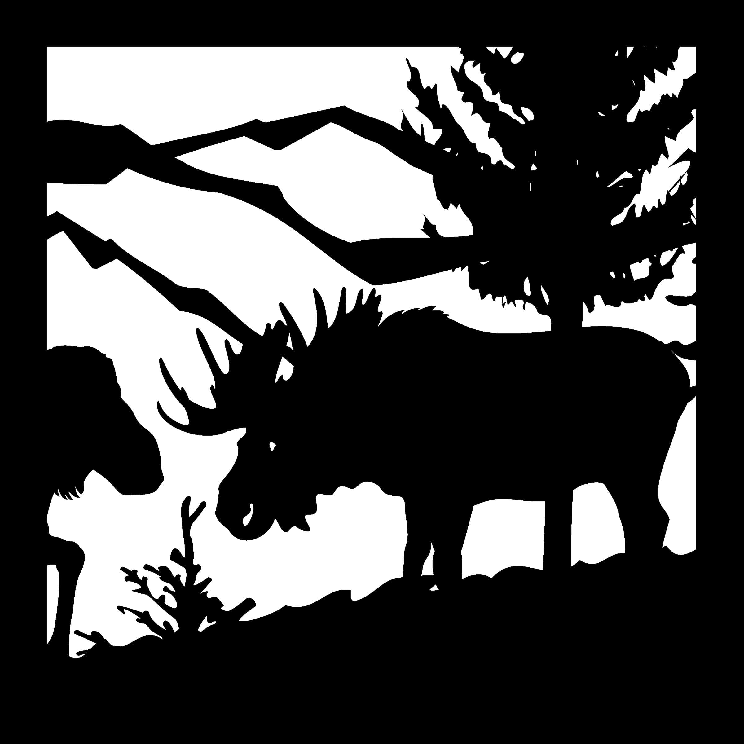 Bull Moose Cow Mountains - Metal Railing Panel Insert