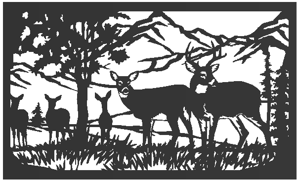New Deer Insert - Metal Railing Panel Insert