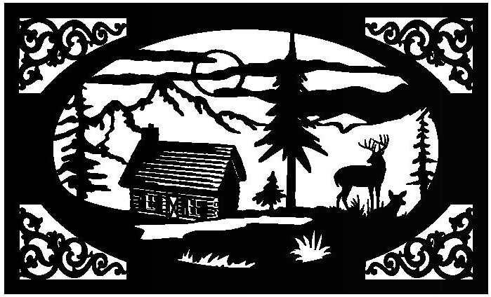 Deer Cabin - Metal Railing Panel Insert
