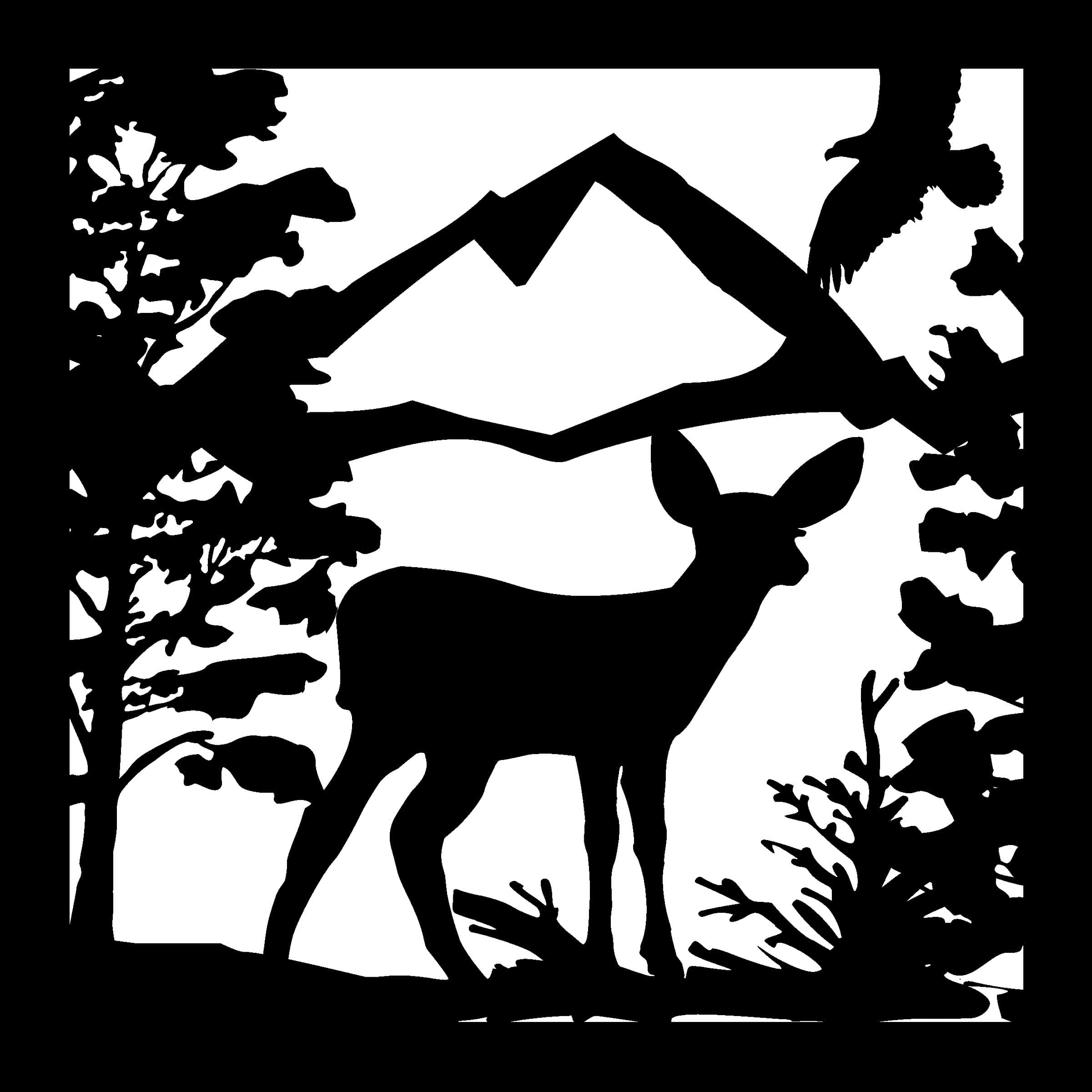 Deer Fawn Eagle Mountains - Metal Railing Panel Insert