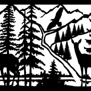 Doe Buck River Eagle - Metal Railing Panel Insert