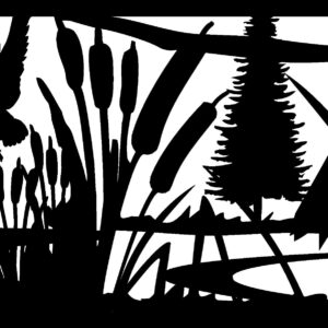 Ducks Cattails Heron - Metal Railing Panel Insert