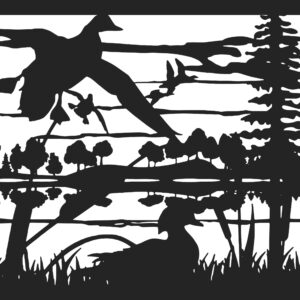 Ducks Coming In - Metal Railing Panel Insert