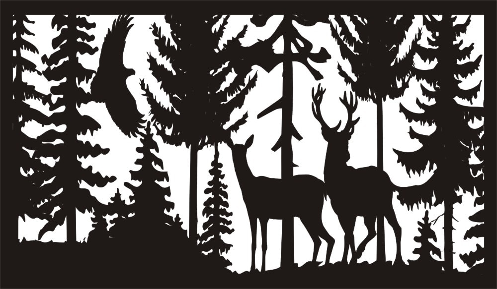 Eagle Doe Buck Deer - Metal Railing Panel Insert