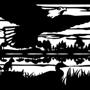 Eagle Squirrel Ducks River - Metal Railing Panel Insert