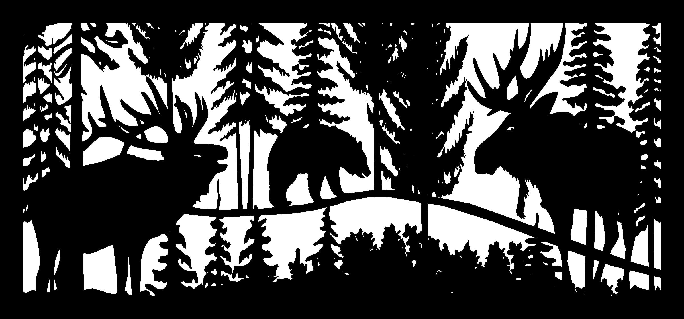 Elk Bear & Moose - Metal Railing Panel Insert