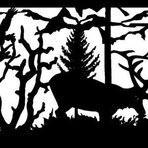Elk Feeding Eagle Landing - Metal Railing Panel Insert