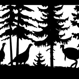 Four Turkeys & Eagle - Metal Railing Panel Insert