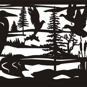 Heron Eagle & Ducks - Metal Railing Panel Insert