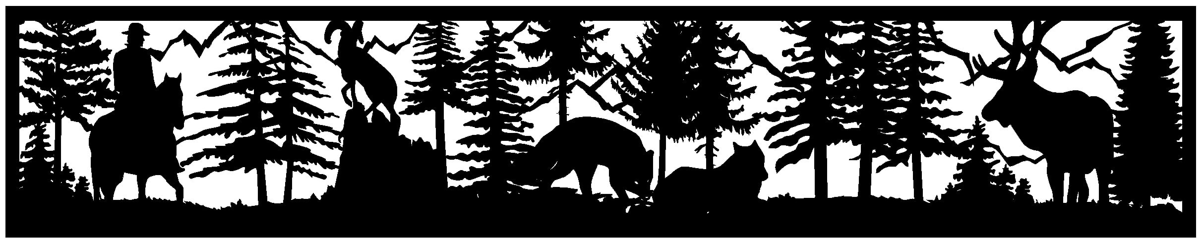 Horseman Ram Fox Elk Mountains - Metal Railing Panel Insert