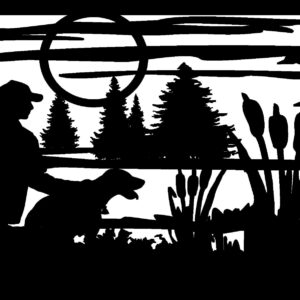 Hunter Dog Cattails & Ducks - Metal Railing Panel Insert