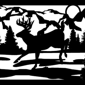 Low Land Deer - Metal Railing Panel Insert