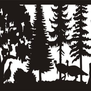 Mountain Lion & Turkeys - Metal Railing Panel Insert