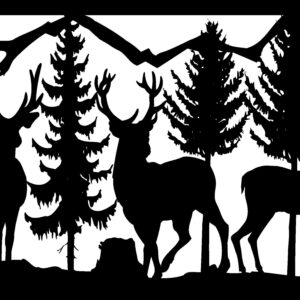 Three Deer, Mountains & Trees - Metal Railing Panel Insert