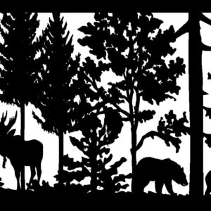 Three Moose, Two Bear, Two Deer - Metal Railing Panel Insert
