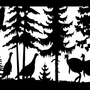 Turkeys & Eagle - Metal Railing Panel Insert