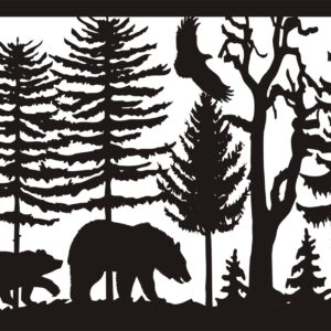 Two Bears & Eagle - Metal Railing Panel Insert