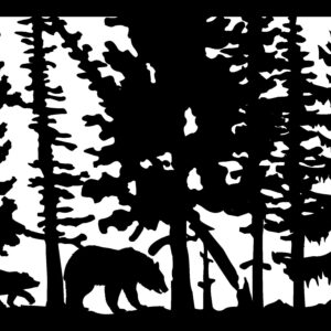 Two Bears Leaning Tree - Metal Railing Panel Insert