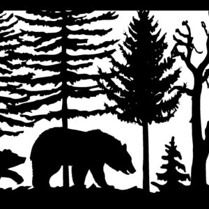 Two Bears & Trees - Metal Railing Panel Insert