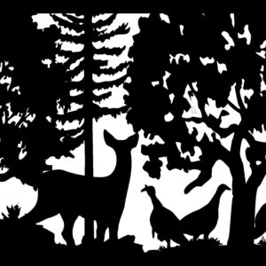 Two Does & Three Turkeys - Metal Railing Panel Insert