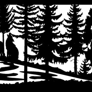 Two Wolves River - Metal Railing Panel Insert