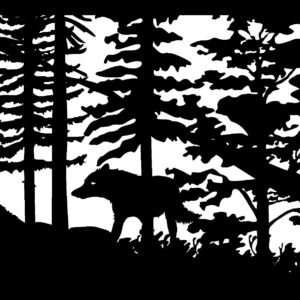 Two Wolves & Bear - Metal Railing Panel Insert