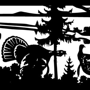 Woodpecker, Turkeys & Mountains - Metal Railing Panel Insert